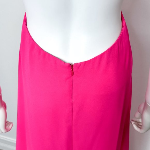 JILL Jill Stuart Plunge Deep V Cross Back Cut Out Maxi Dress Gown in Gossip Pink - Picture 11 of 17